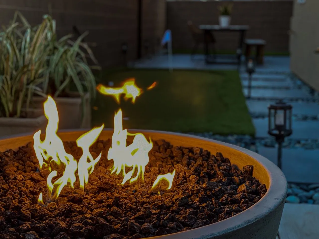 Custom fire pit installation on Woodstock GA property by Timberstone Landscape