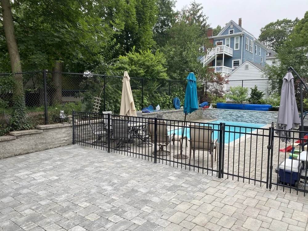 Luxury paver patio with large-format pavers in Alpharetta GA