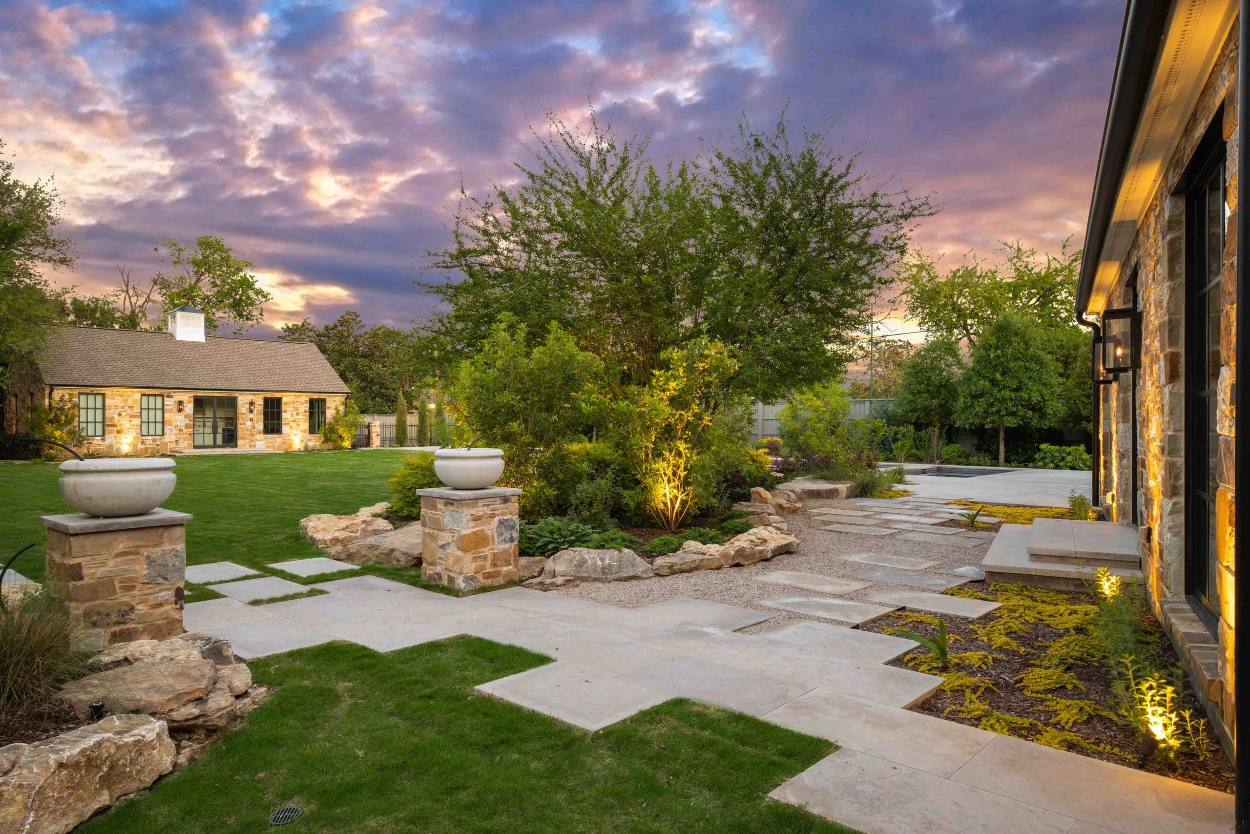 Residential landscape with year-round color planning in Grayson Georgia