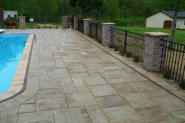 Completed pool deck paver project in Sandy Springs Georgia Fulton County