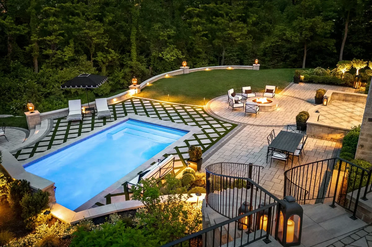 Completed pool deck project by Timberstone Landscape serving Braselton and Hall County